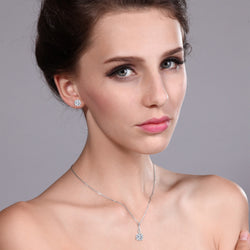 Pendant Earrings Set in 10K White Gold