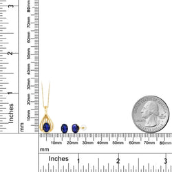 Pendant Earrings Set in 10K Yellow Gold