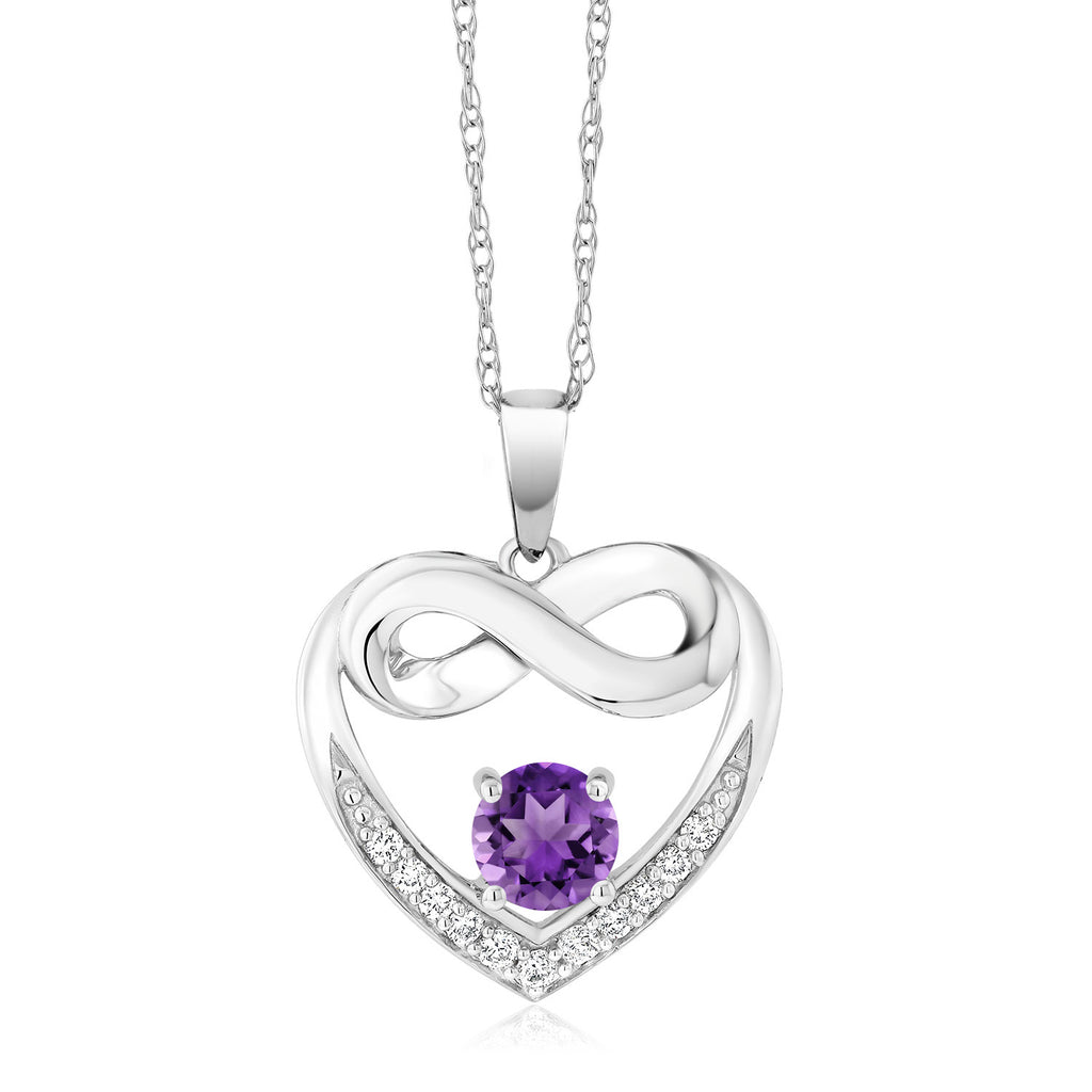 Amethyst - February_Necklace in 10K White Gold