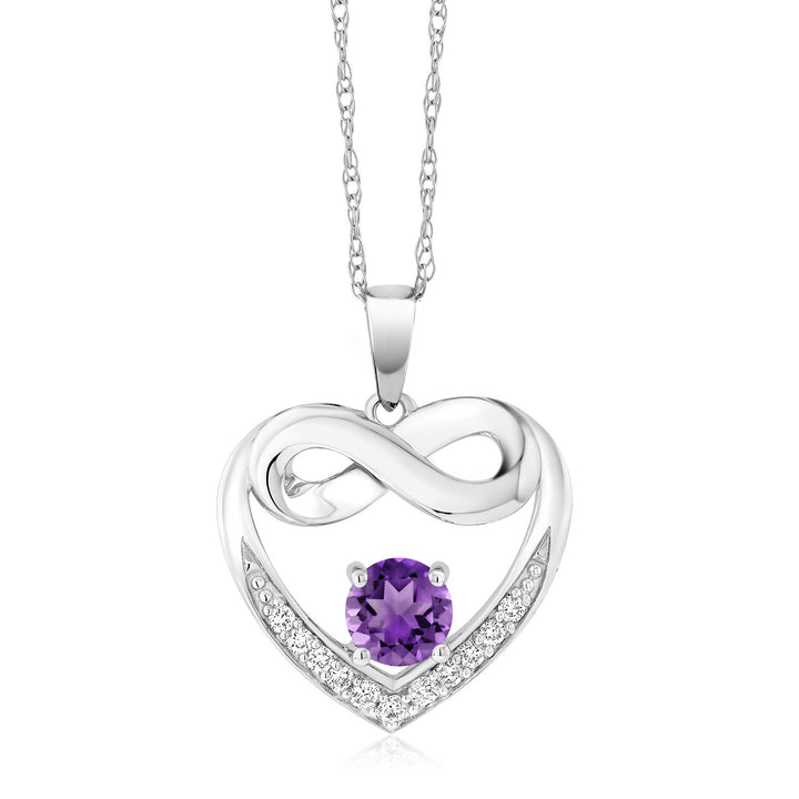Amethyst - February_Necklace in 10K White Gold