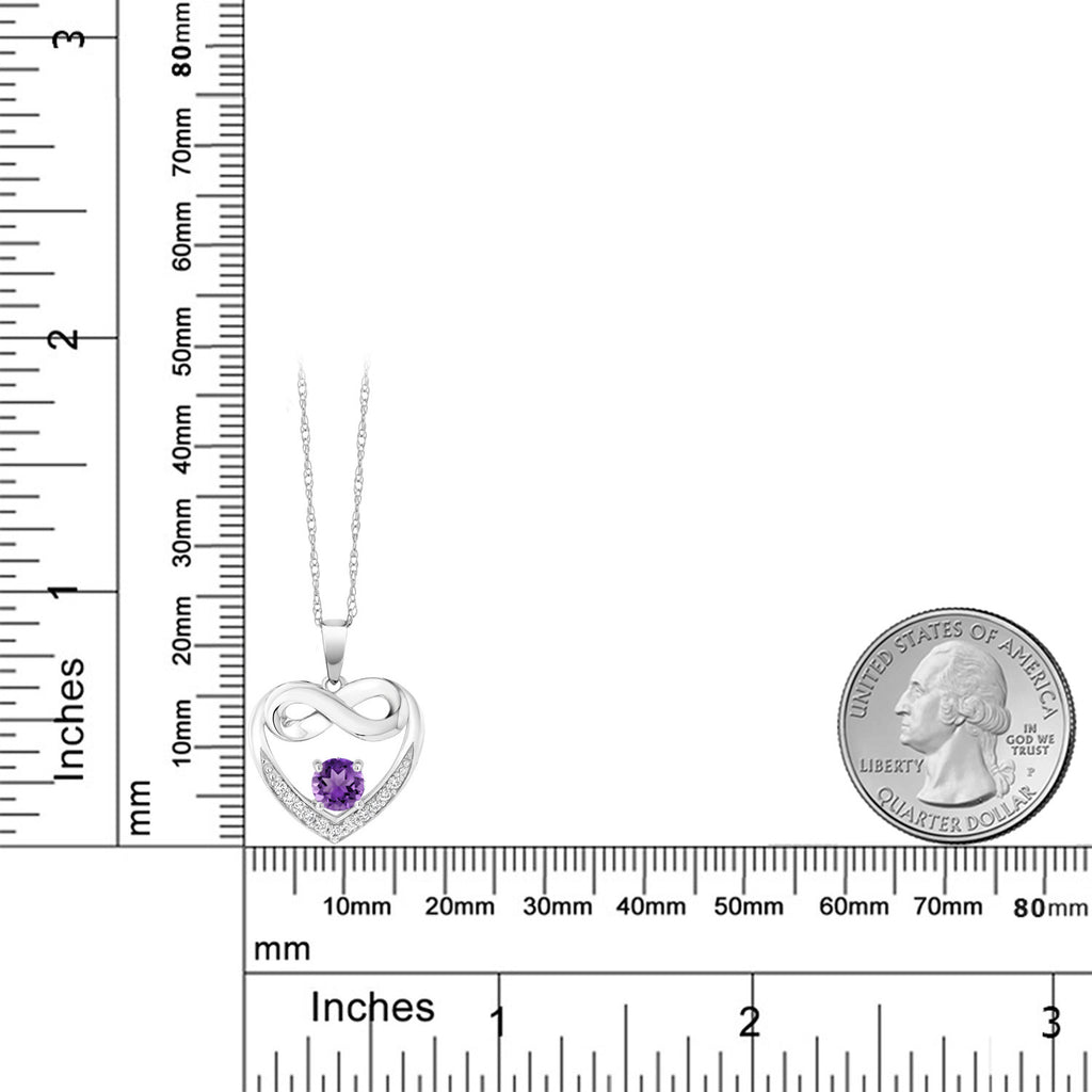Amethyst and Lab Grown Diamond_Necklace in 10K White Gold