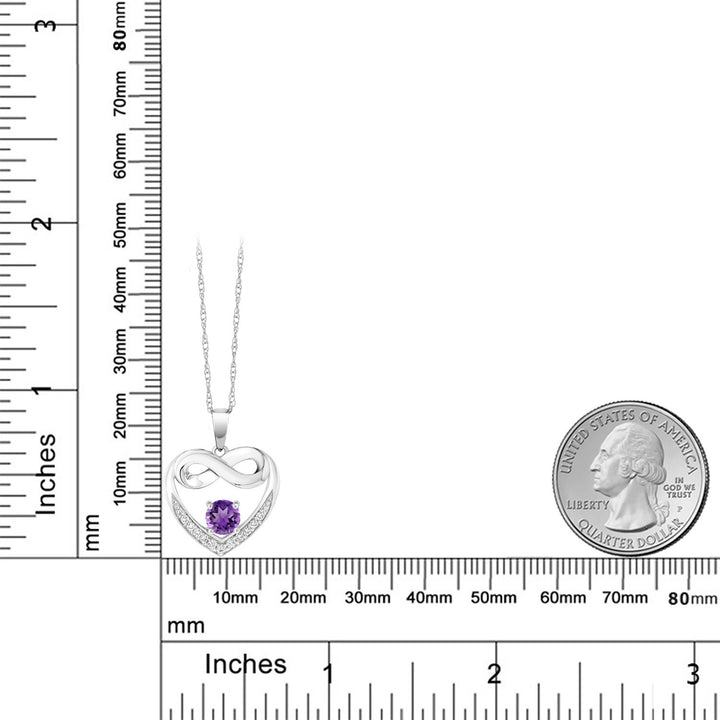 Amethyst and Lab Grown Diamond_Necklace in 10K White Gold