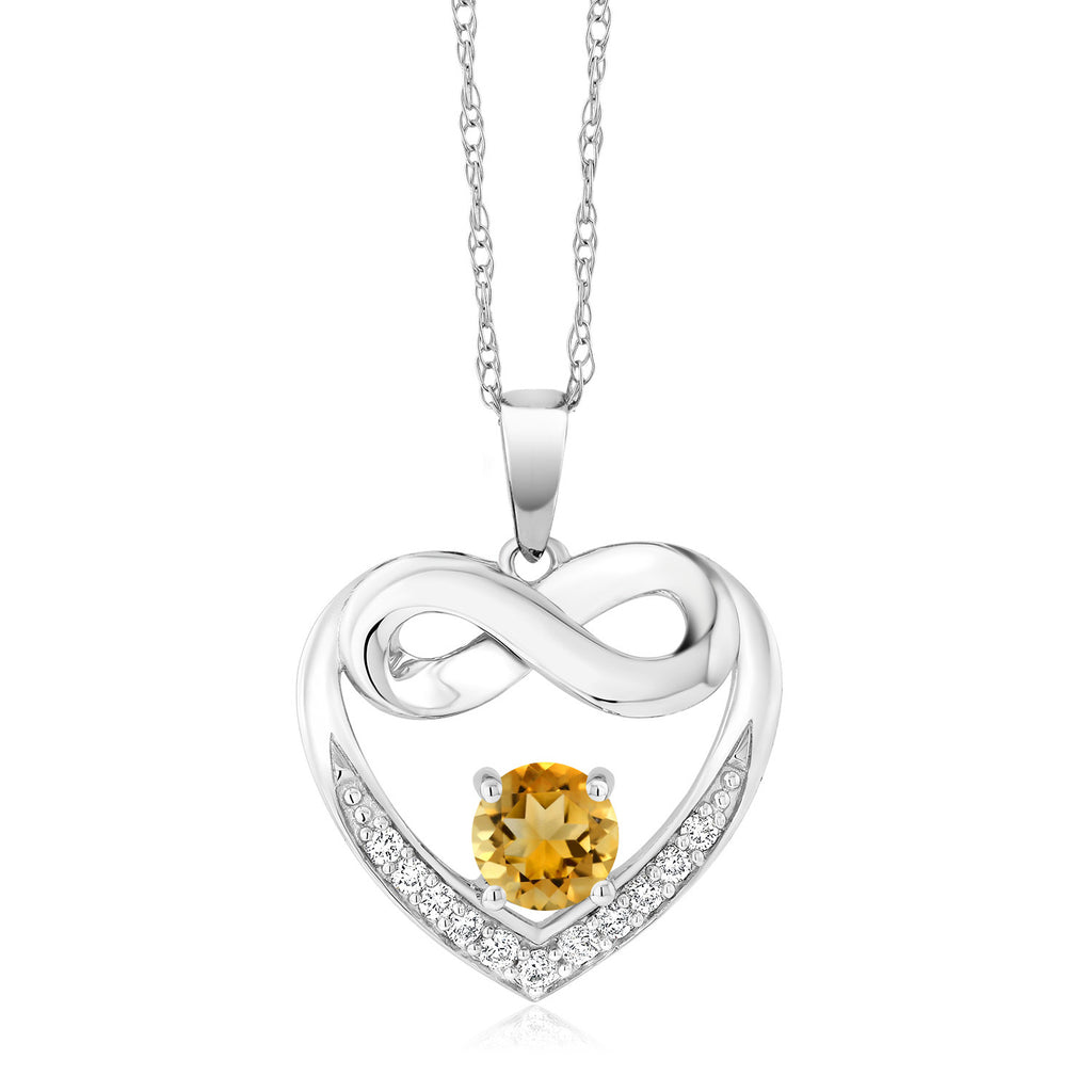 Citrine - November_Necklace in 10K White Gold