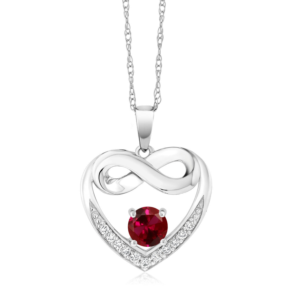 Created Ruby - July_Necklace in 10K White Gold