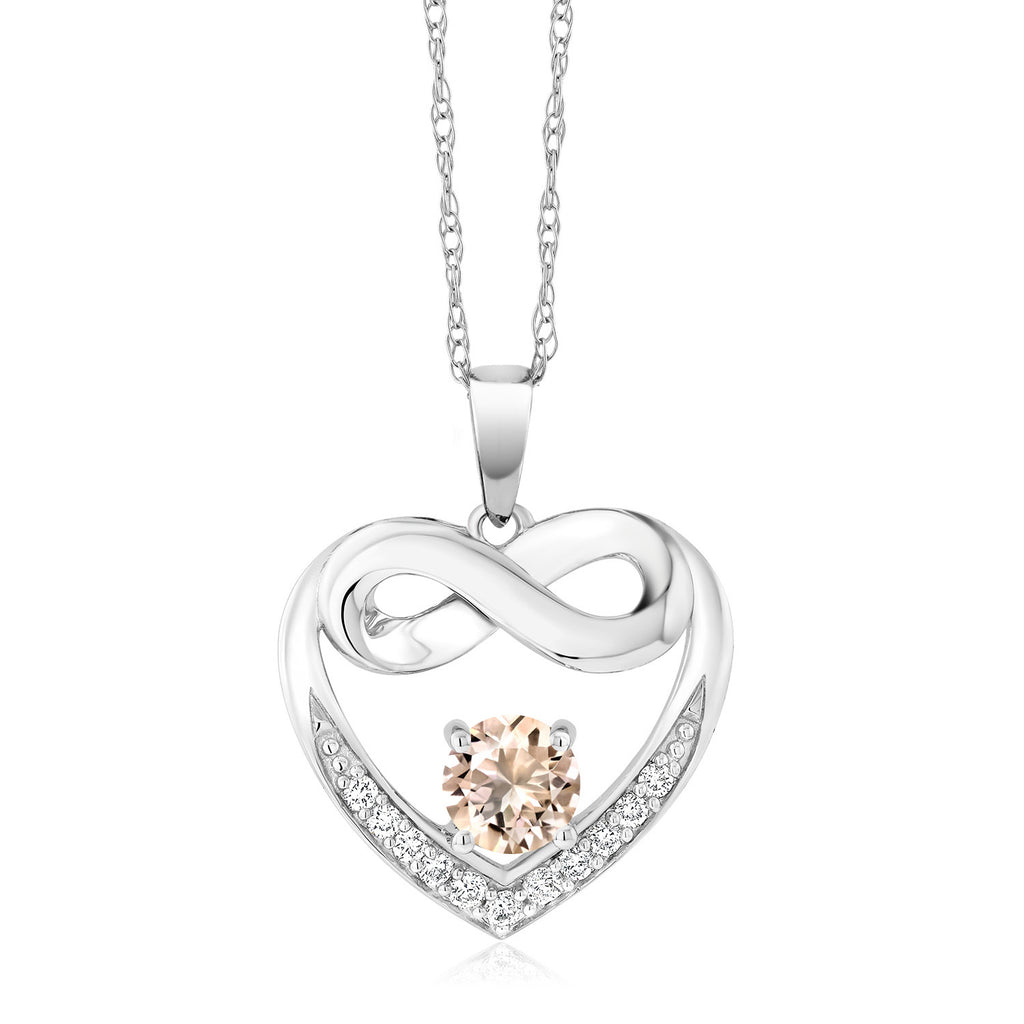 Morganite - October_Necklace in 10K White Gold