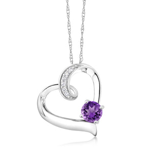 Amethyst - February_Pendant in 10K White Gold