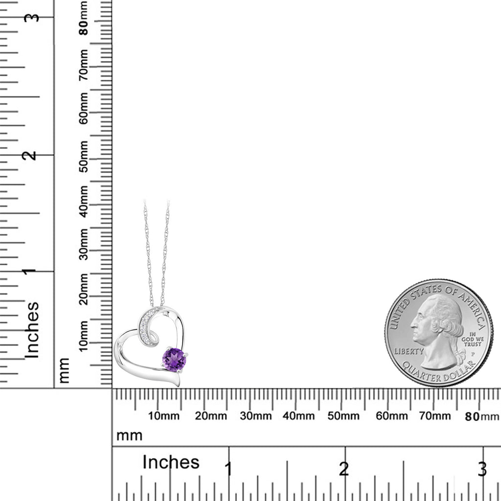 Amethyst - February_Pendant in 10K White Gold
