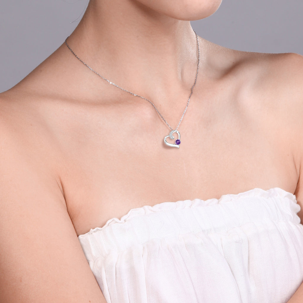 Amethyst - February_Pendant in 10K White Gold