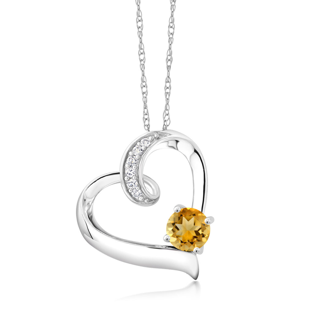 Citrine - November_Necklace in 10K White Gold