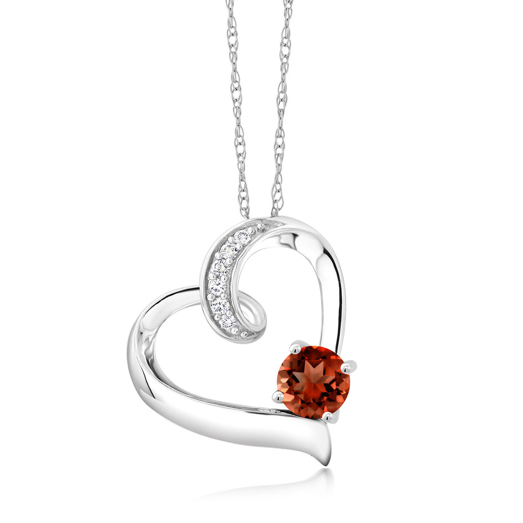Garnet - January_Pendant in 10K White Gold