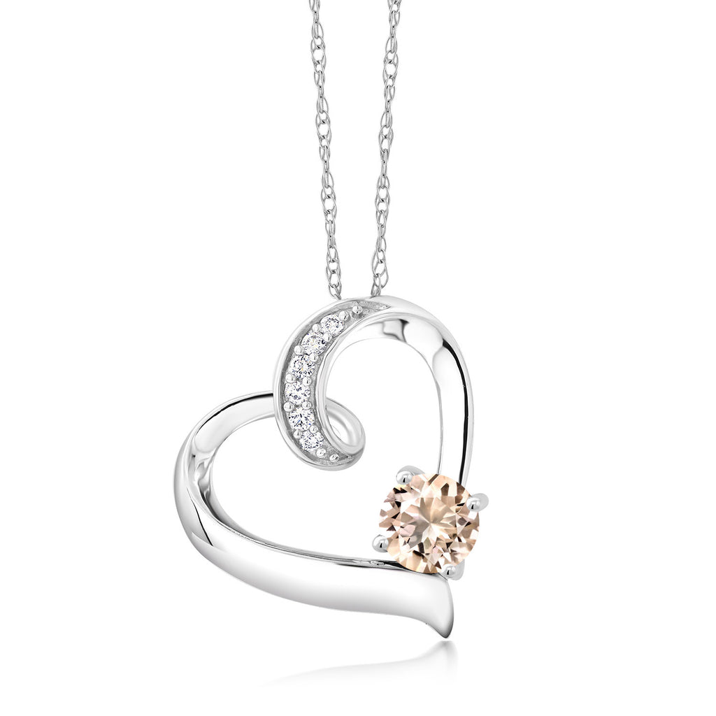 Morganite - October_Necklace in 10K White Gold
