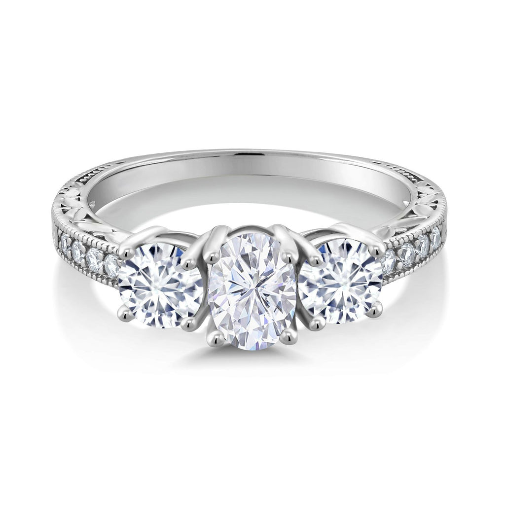 White Moissanite - April_7_Ring in 10K White Gold