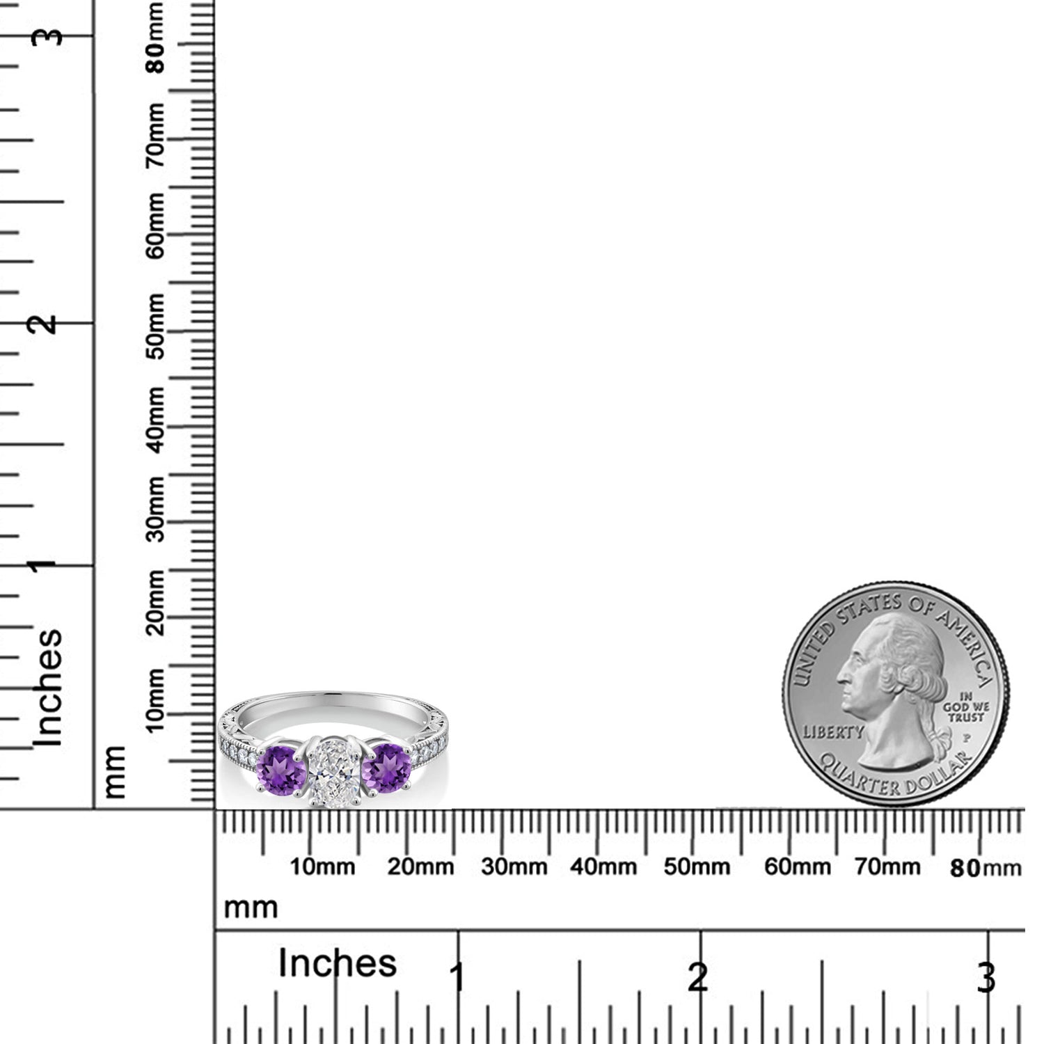 Ring in 10K White Gold