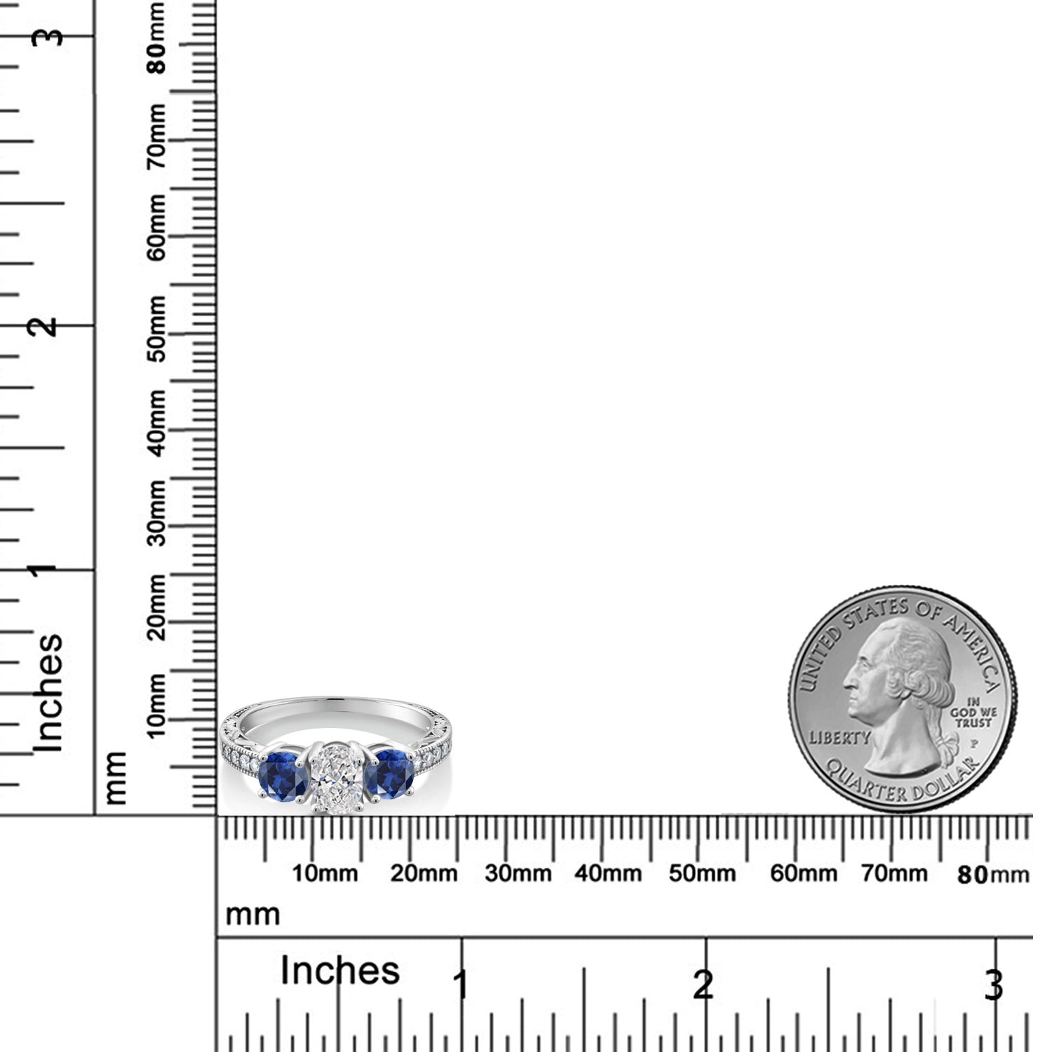 Ring in 10K White Gold