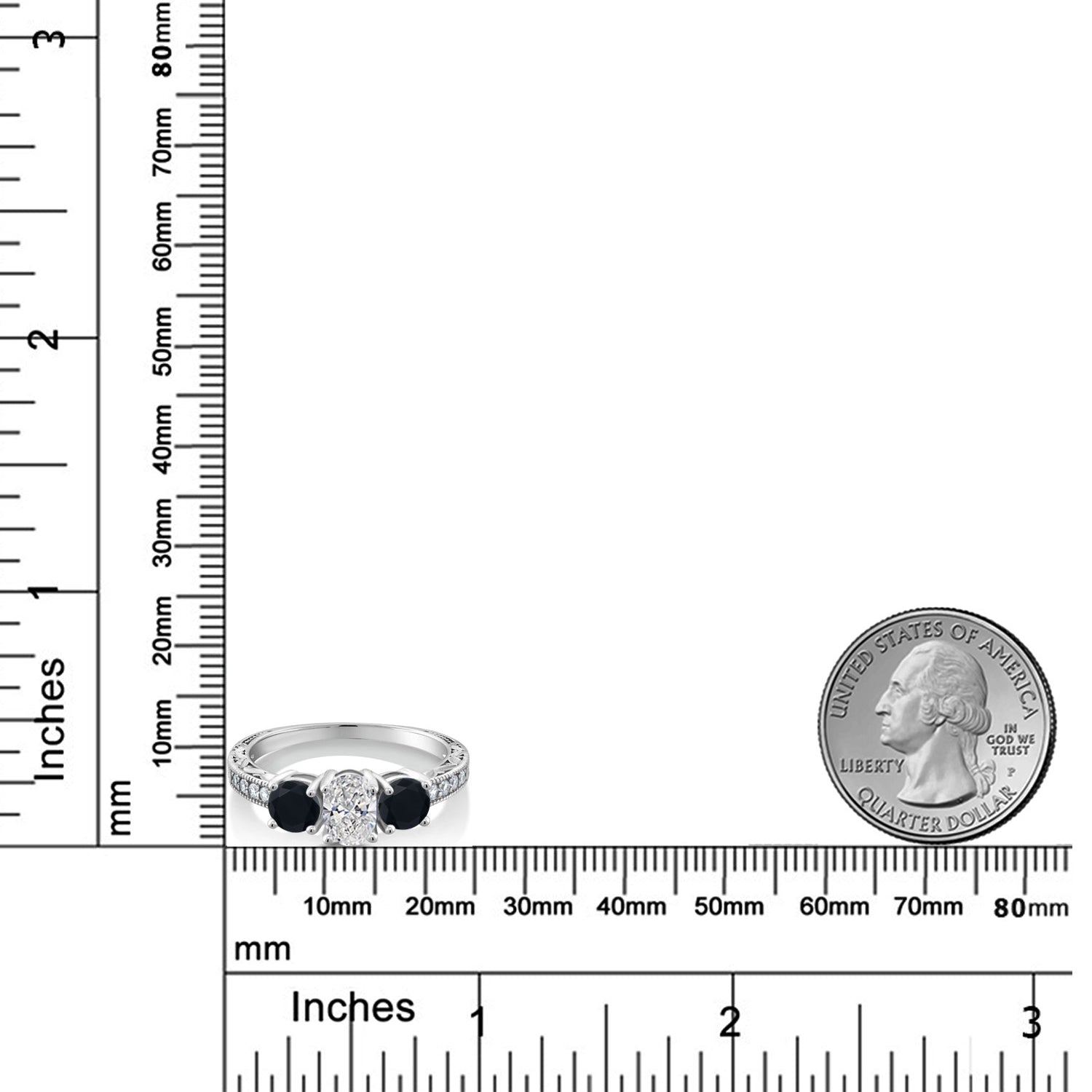 Ring in 10K White Gold