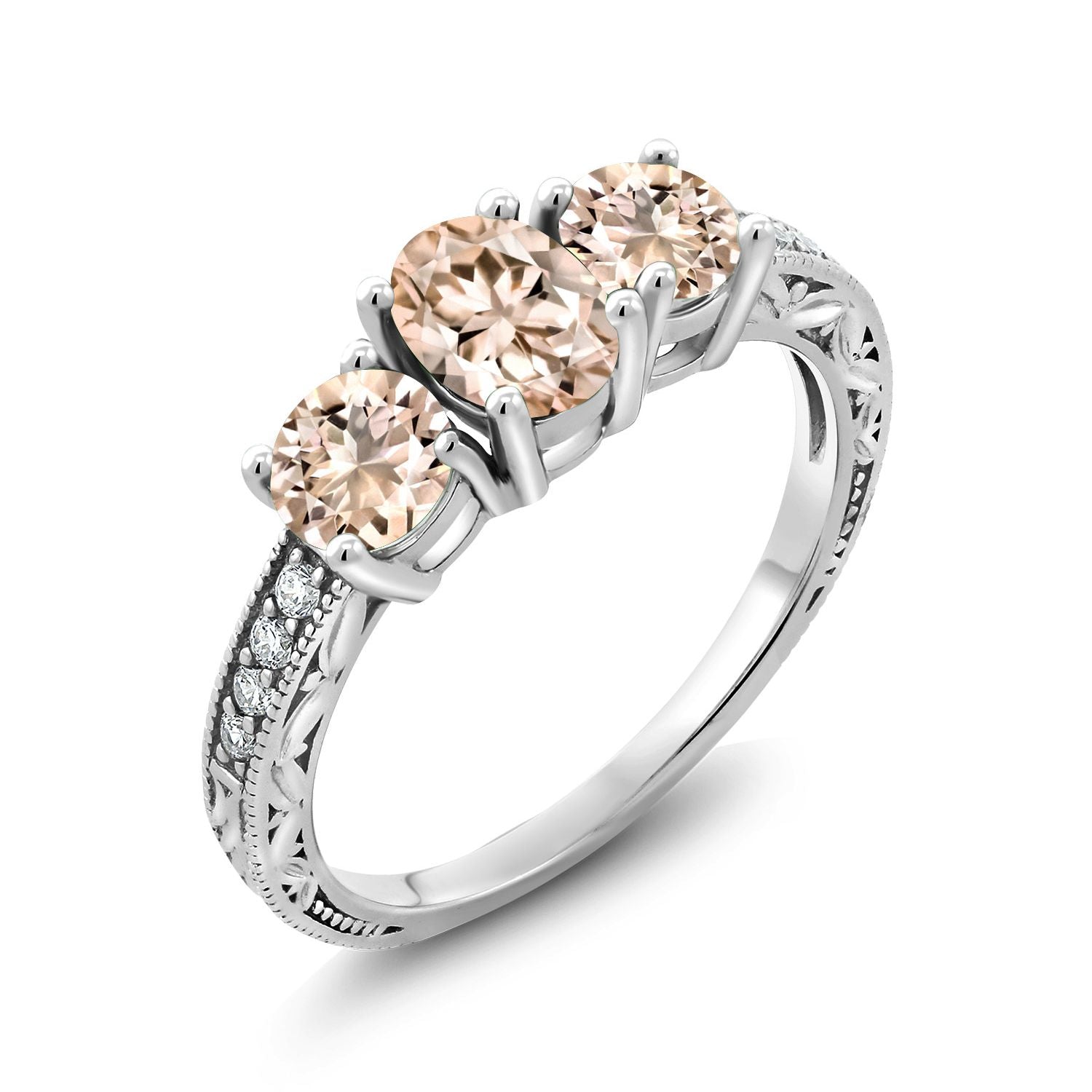 Morganite - October_8_Ring in 10K White Gold