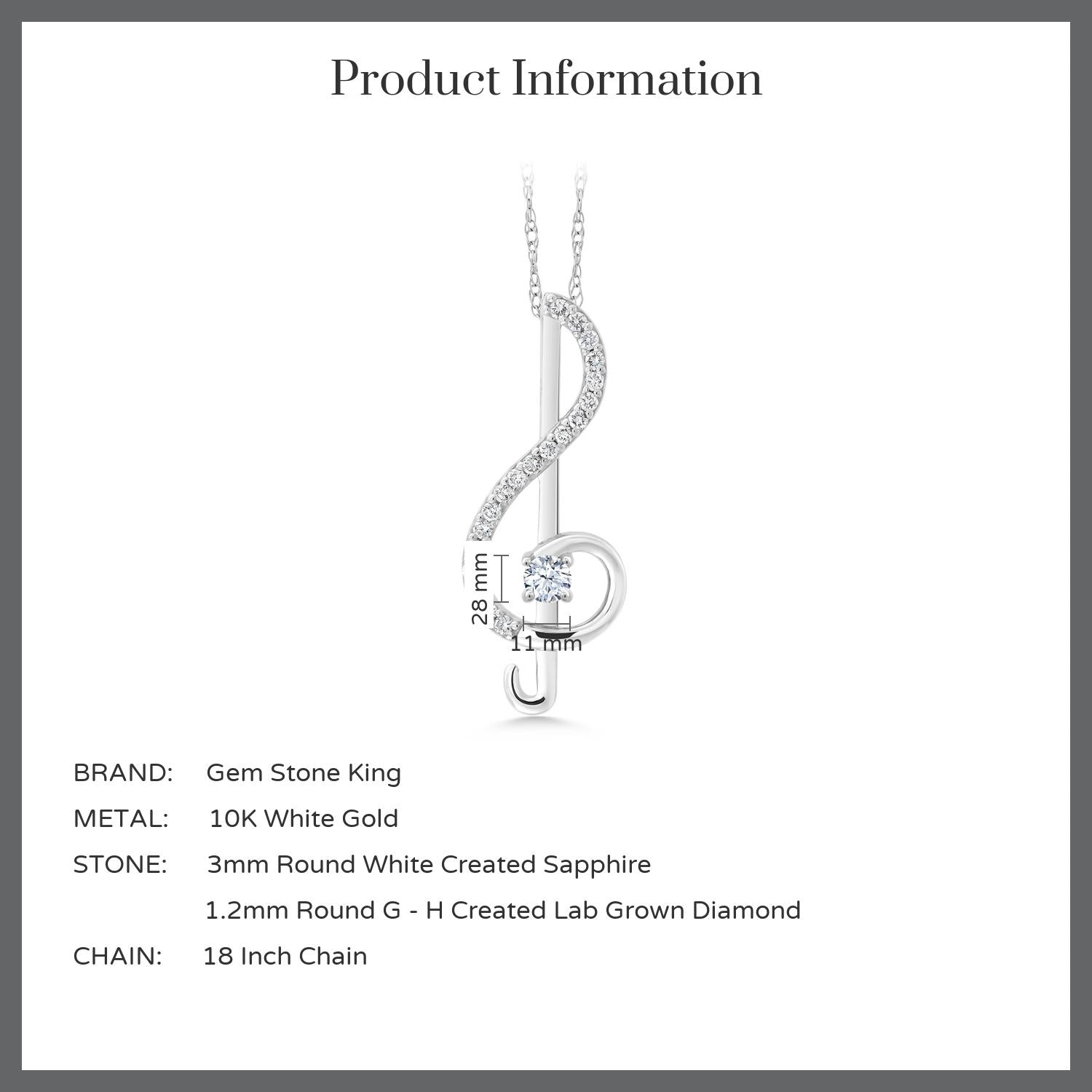 Pendant in 10K White Gold