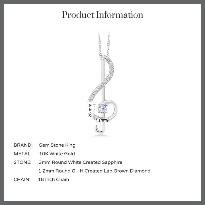 Pendant in 10K White Gold