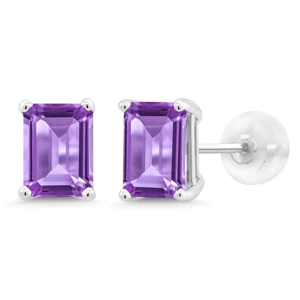 Amethyst - February_14K White Gold_Earrings in 14K White Gold
