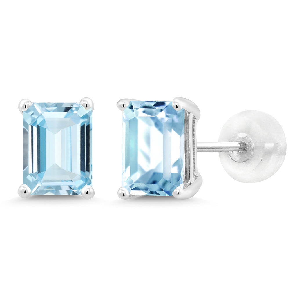 Aquamarine - March_14K White Gold_Earrings in 14K White Gold