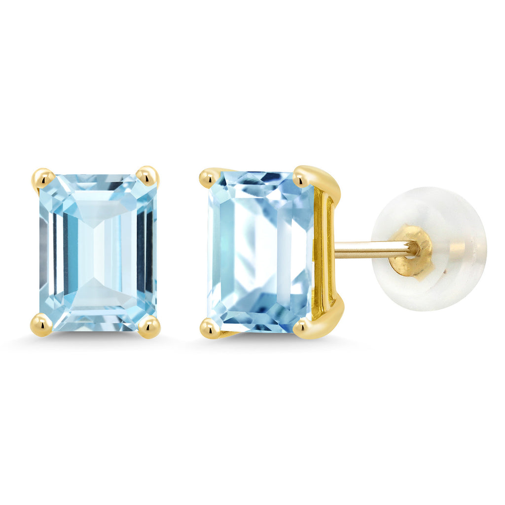Aquamarine - March_14K Yellow Gold_Earrings in 14K Yellow Gold