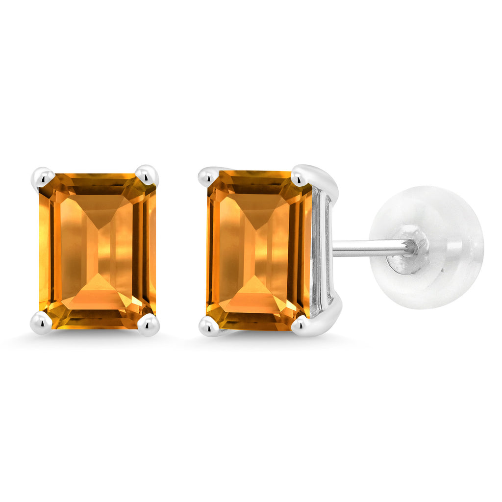 Citrine - November_14K White Gold_Earrings in 14K White Gold