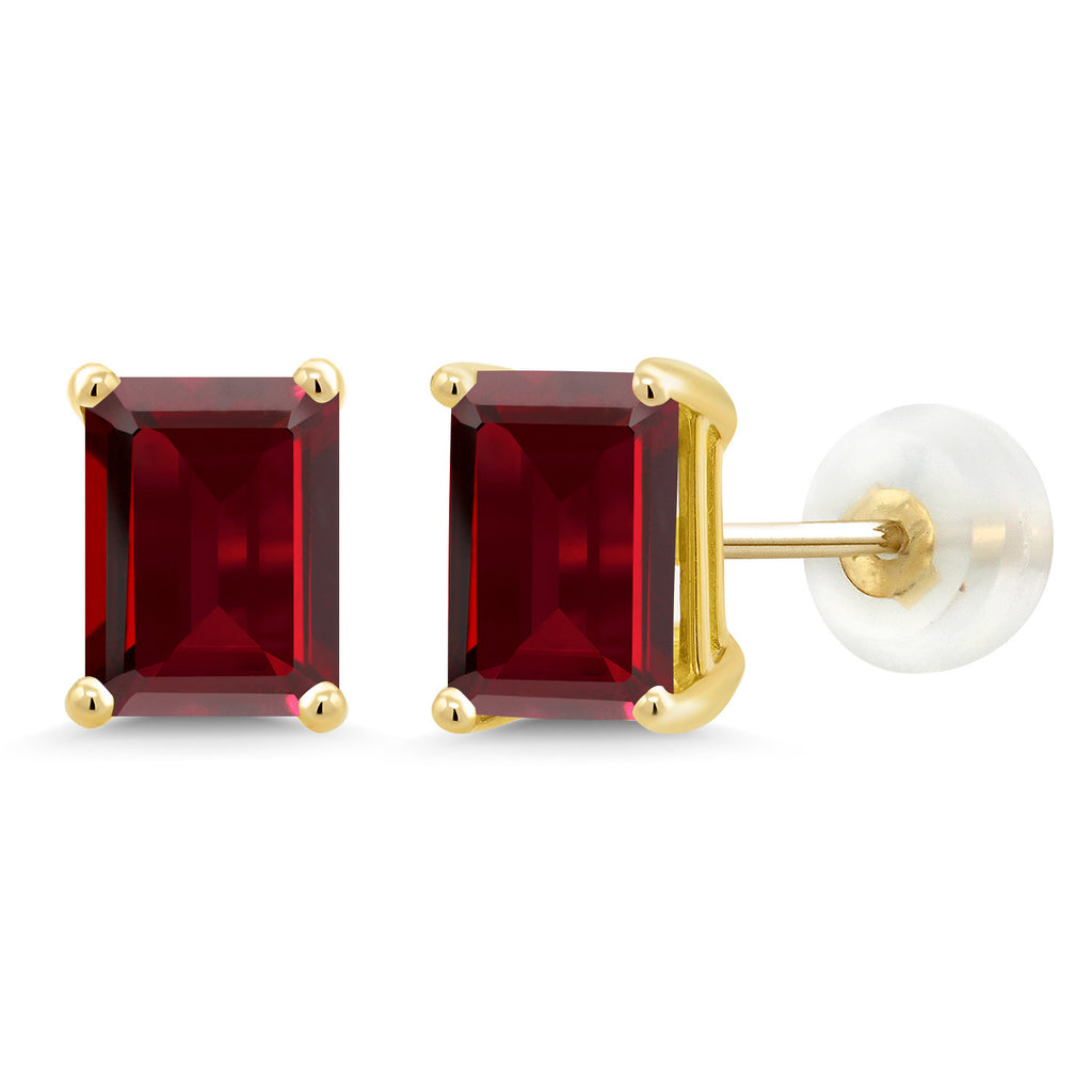 Garnet - January_14K Yellow Gold_Earrings in 14K Yellow Gold