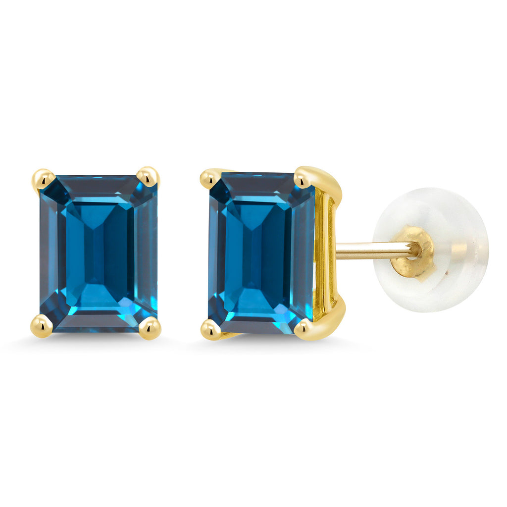 London Blue Topaz - November_14K Yellow Gold_Earrings in 14K Yellow Gold