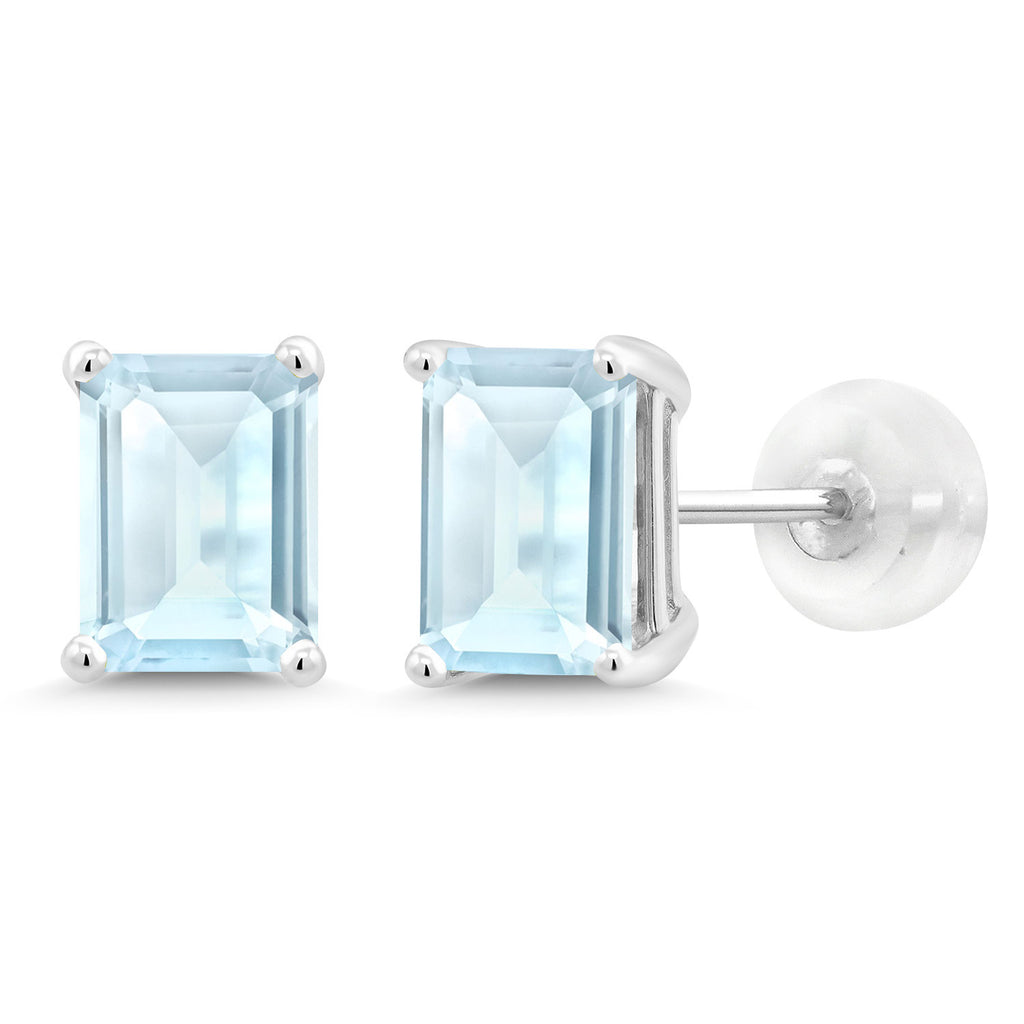 Sky Blue Topaz - November_14K White Gold_Earrings in 14K White Gold