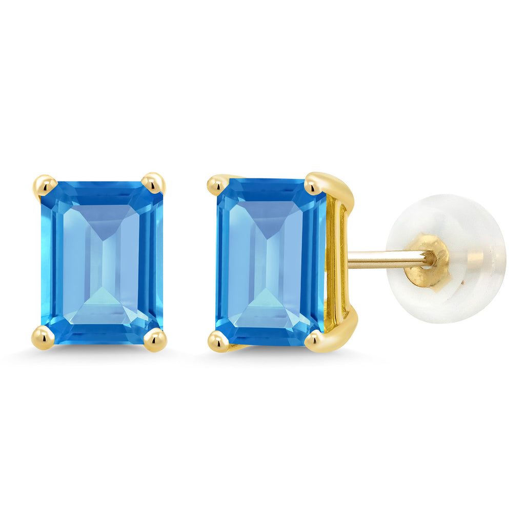 Swiss Blue Topaz - November_14K Yellow Gold_Earrings in 14K Yellow Gold
