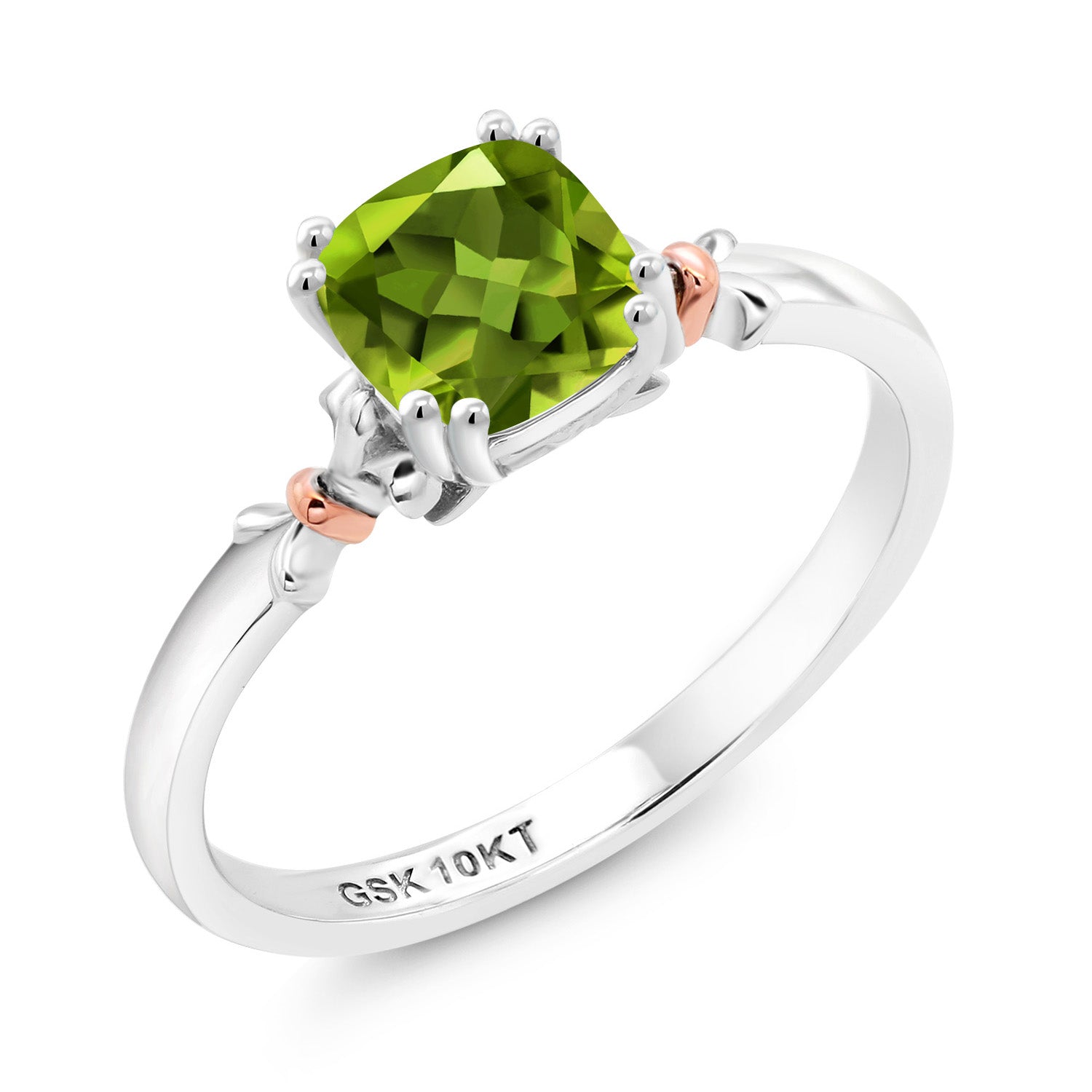 Peridot - August_9_Ring in 925 Sterling Silver and 10K Yellow Gold