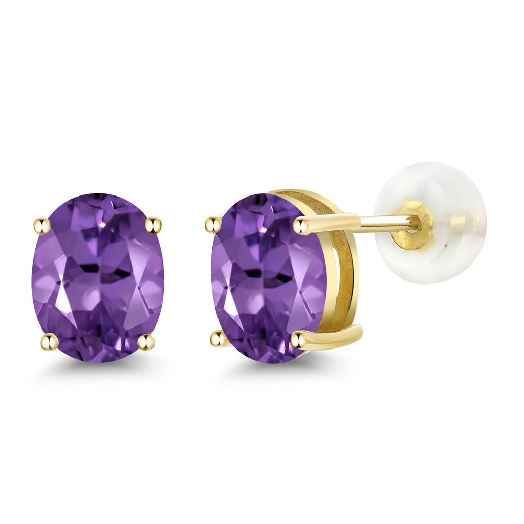 Amethyst - February_14K Yellow Gold_Earrings in 14K Yellow Gold