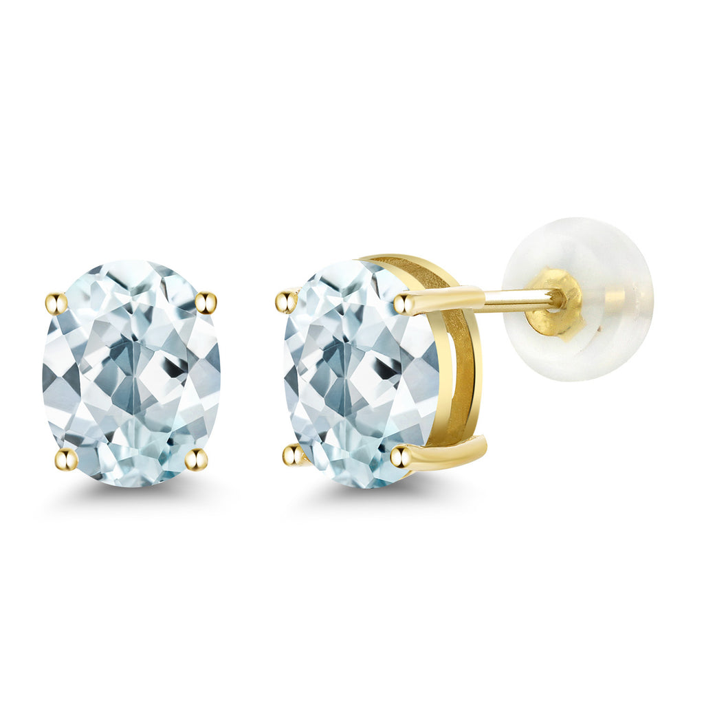 Aquamarine - March_14K Yellow Gold_Earrings in 14K Yellow Gold