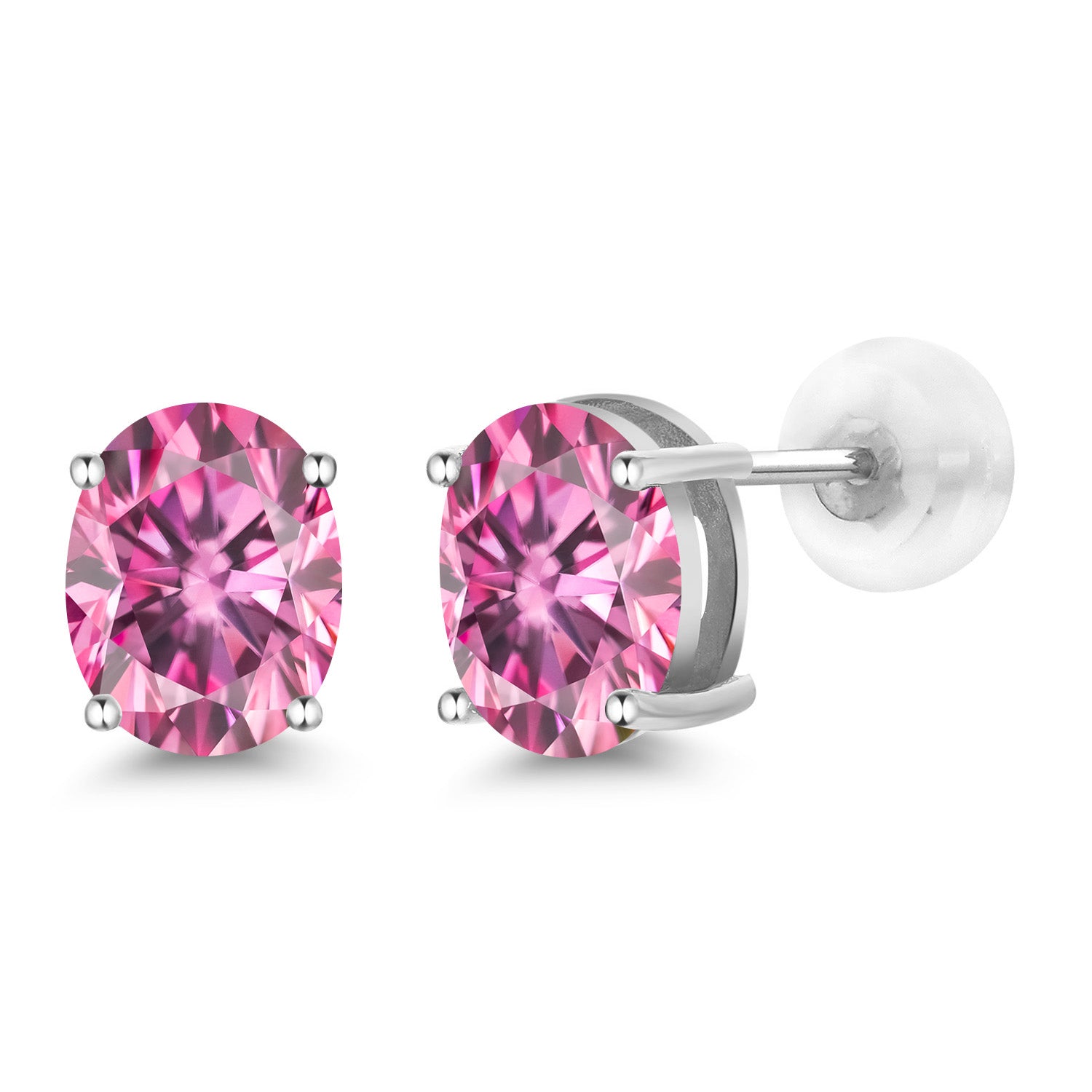 Pink Moissanite - April_14K White Gold