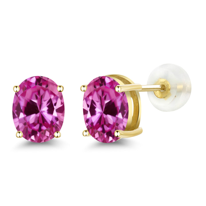 Pink Created Sapphire - September_14K Yellow Gold