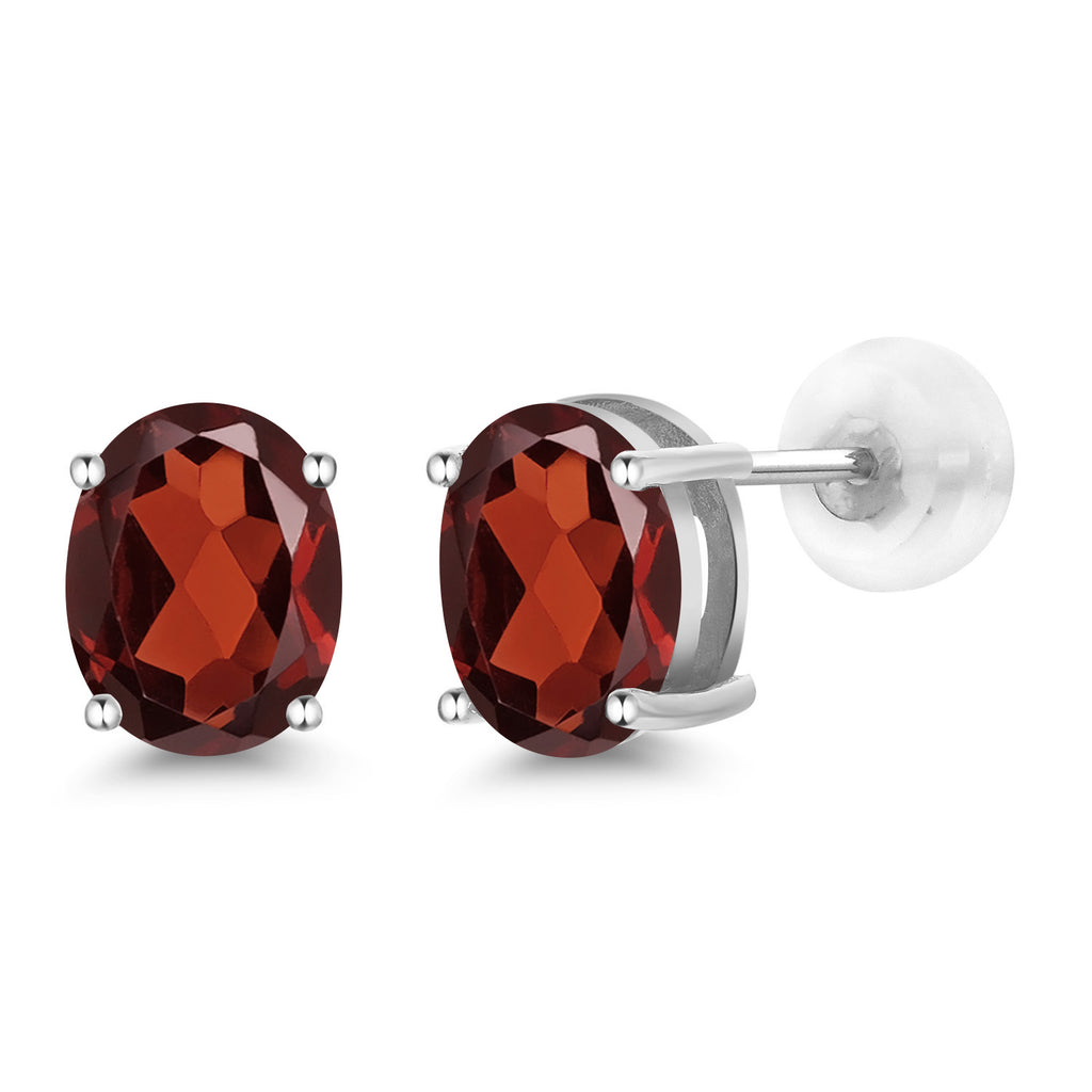 Garnet - January_14K White Gold_Earrings in 14K White Gold