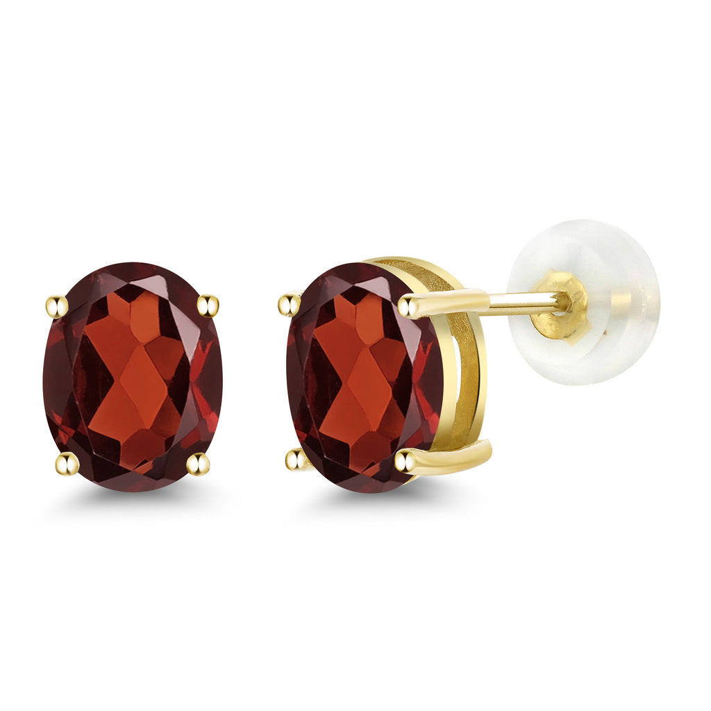 Garnet - January_14K Yellow Gold_Earrings in 14K Yellow Gold
