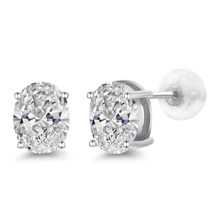 3.00 Cttw Oval Cut 14K White Gold IGI Certified Lab Grown Diamond Stud Earrings |  | F-G Color | VS Clarity | Gold Earrings For Women Men