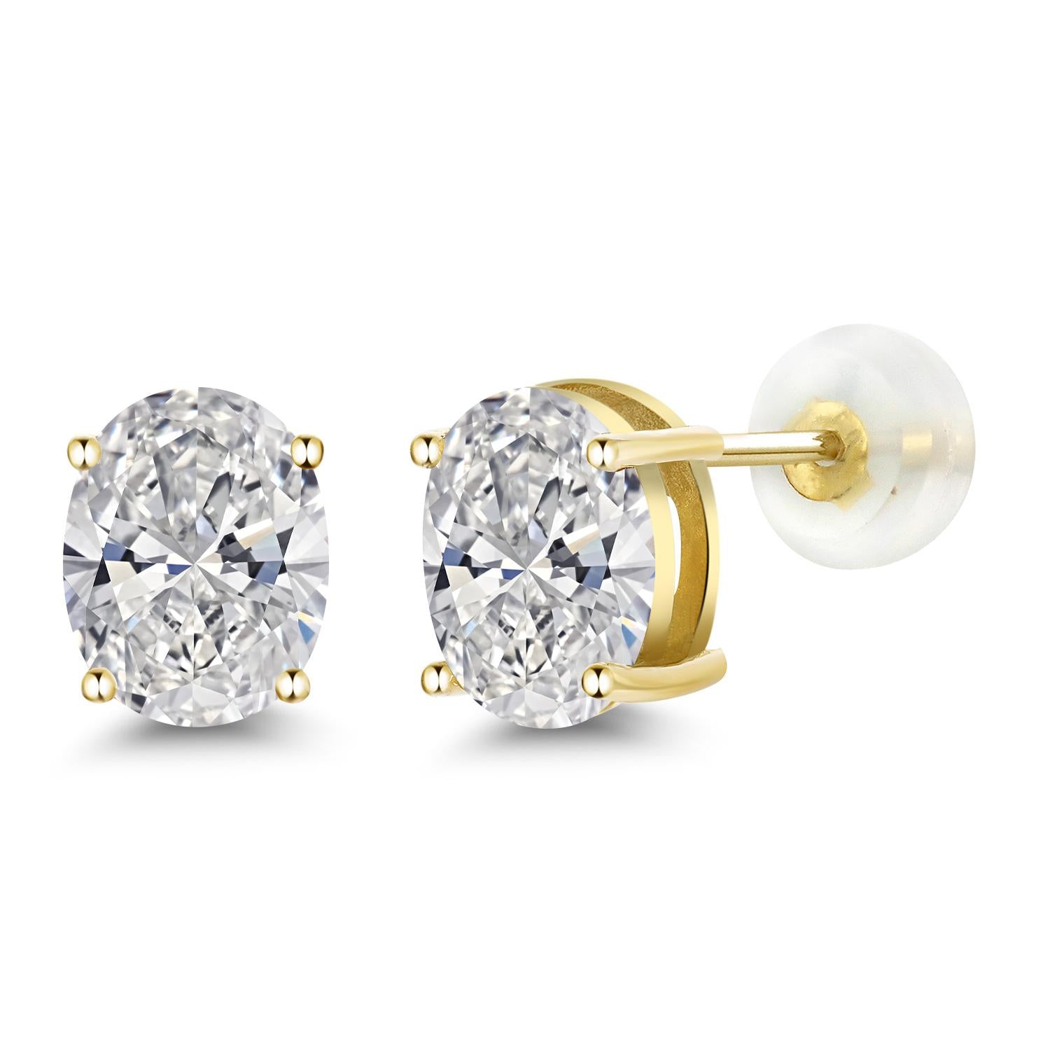 3.00 Ct Oval Cut 14K Yellow Gold IGI Certified Lab Grown Diamond Stud Earrings | F-G Color | VS Clarity | Gold Earrings For Women Men