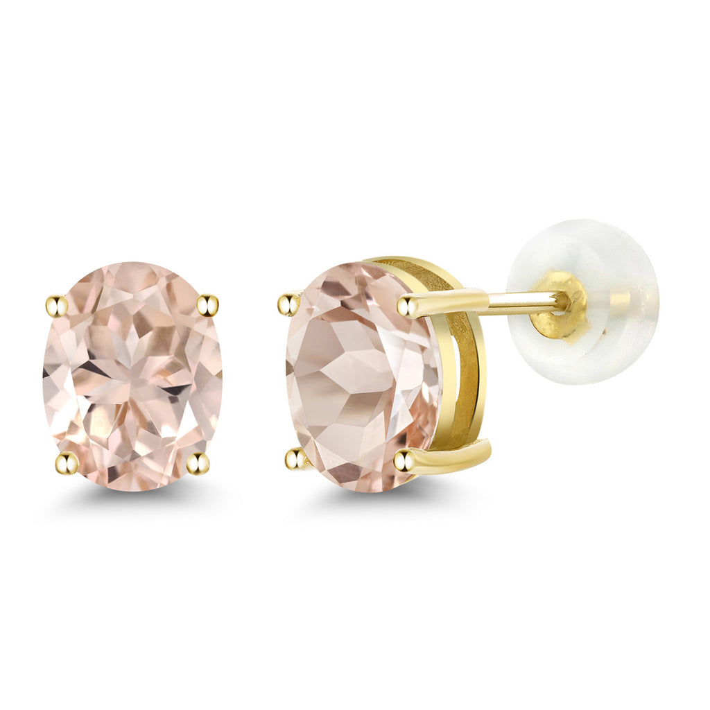 Morganite - October_14K Yellow Gold_Earrings in 14K Yellow Gold