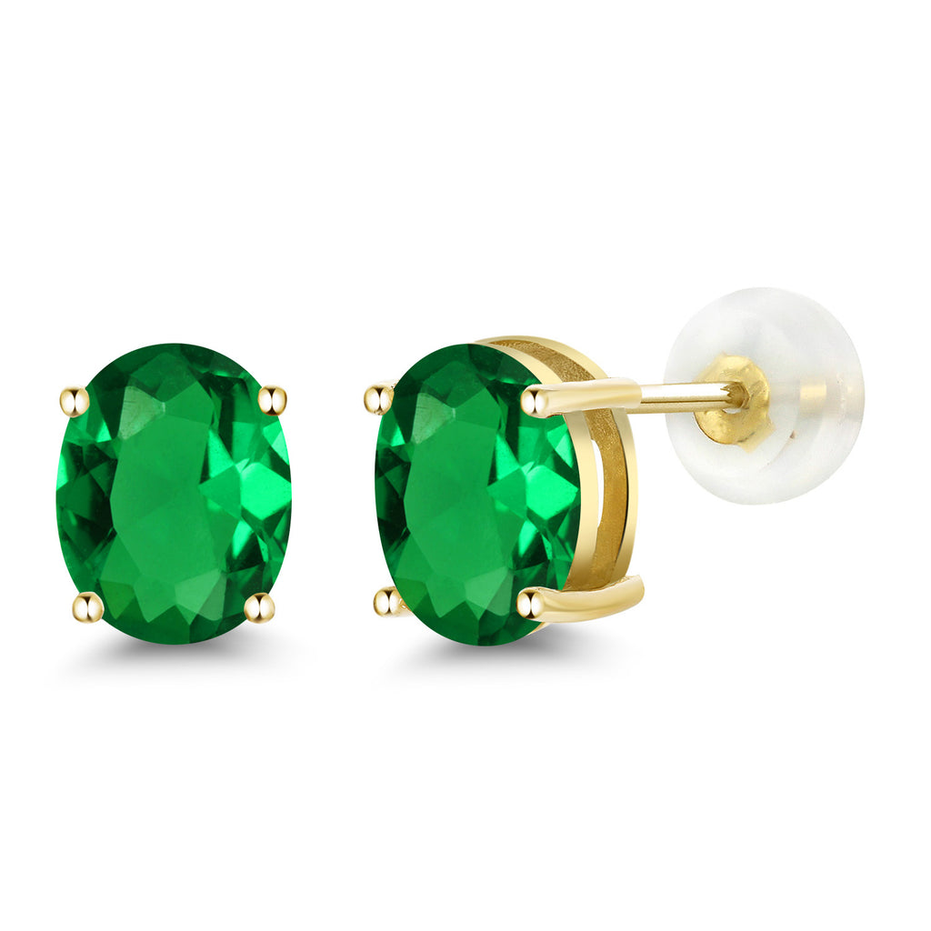 Nano Emerald - May_14K Yellow Gold_Earrings in 14K Yellow Gold