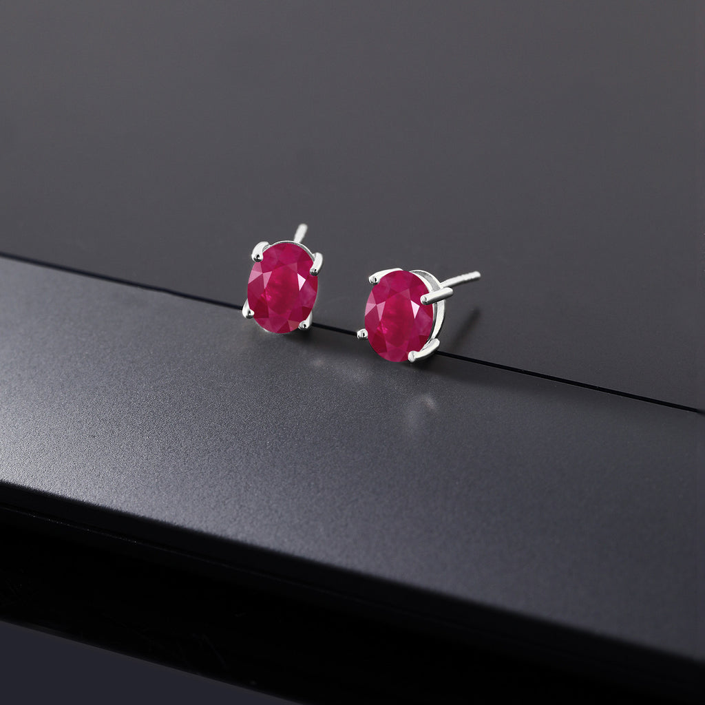 Ruby - July_14K White Gold_Earrings in 14K White Gold