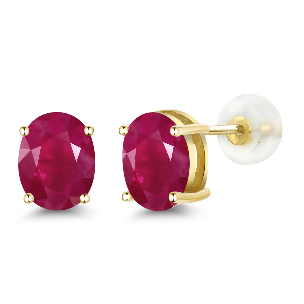 Ruby - July_14K Yellow Gold_Earrings in 14K Yellow Gold