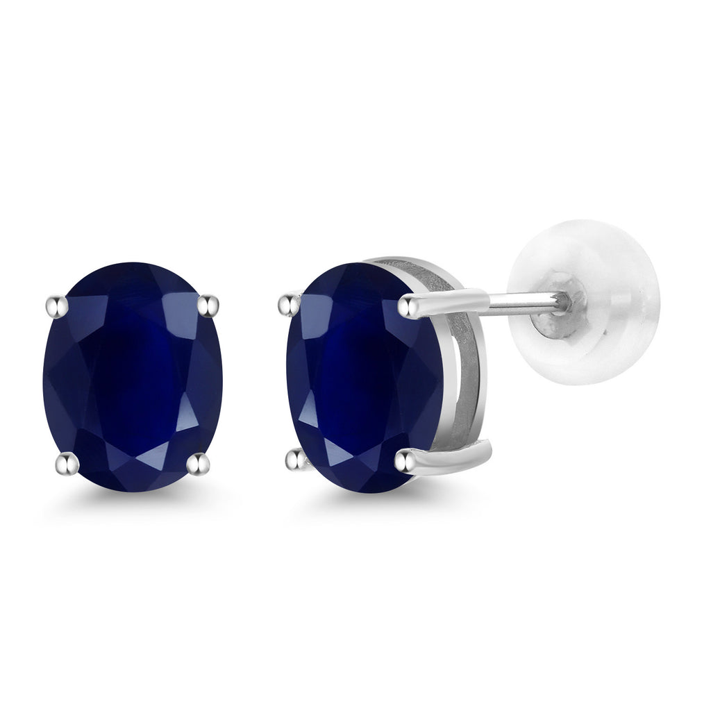 Blue Sapphire - September_14K White Gold_Earrings in 14K White Gold