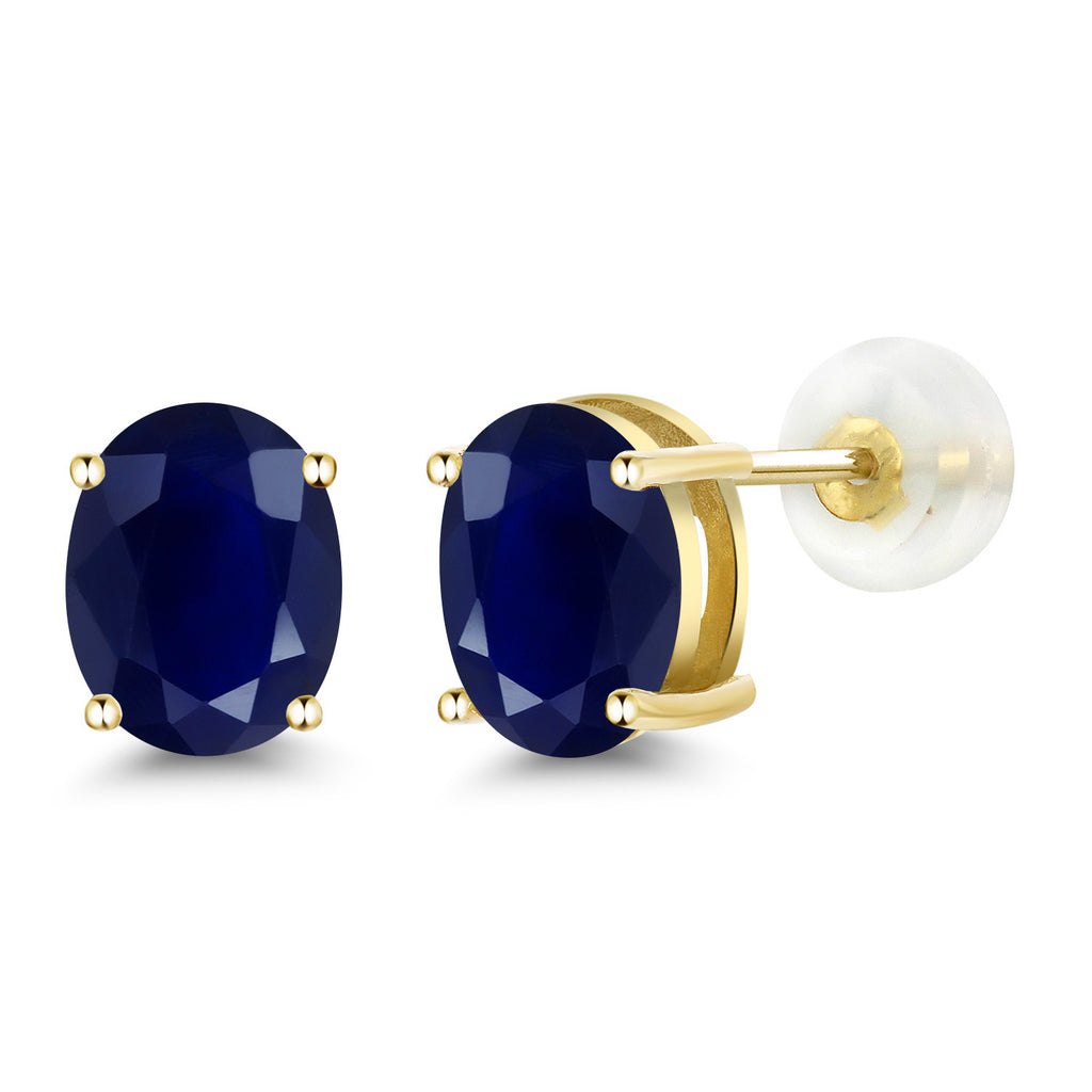 Blue Sapphire - September_14K Yellow Gold_Earrings in 14K Yellow Gold
