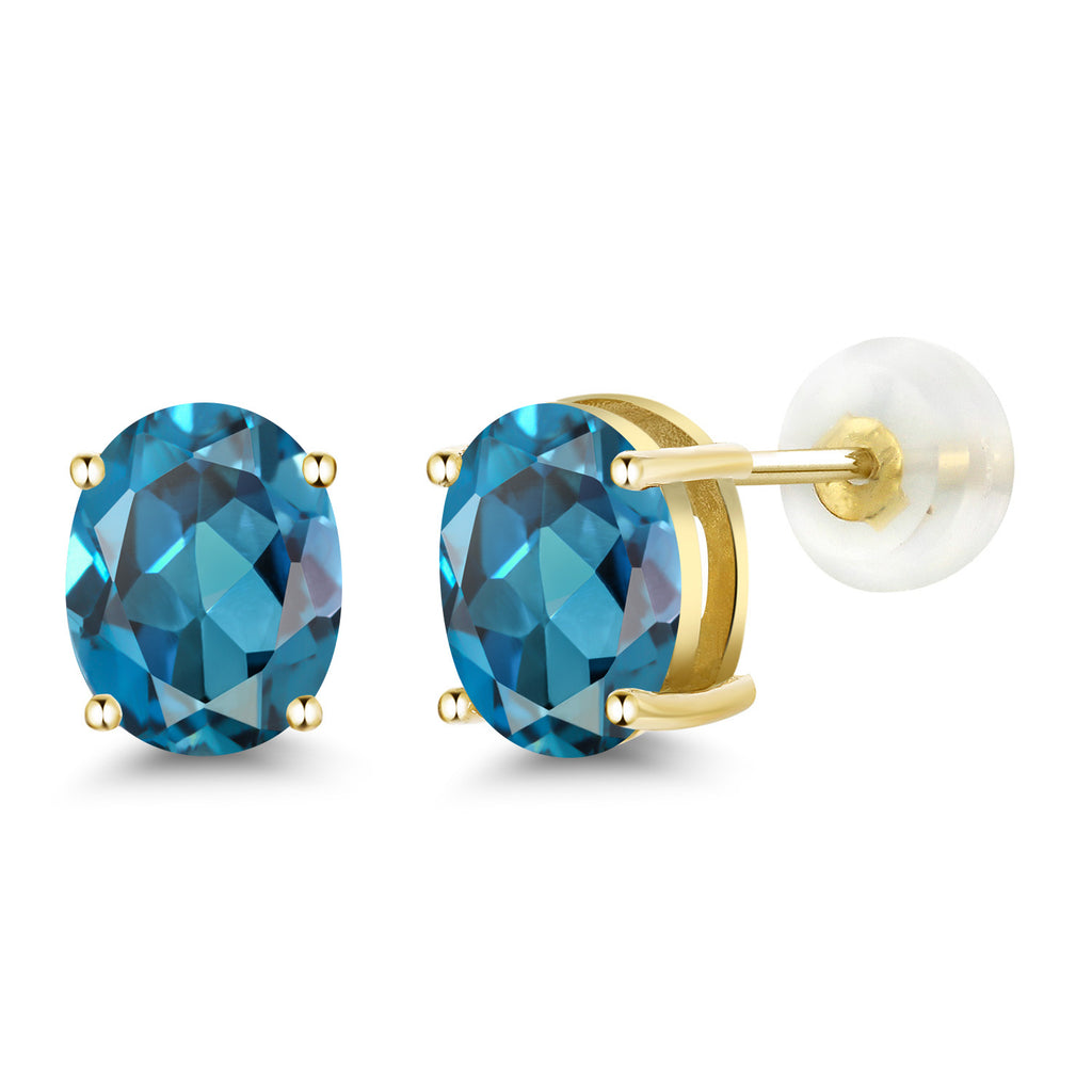 London Blue Topaz - November_14K Yellow Gold_Earrings in 14K Yellow Gold