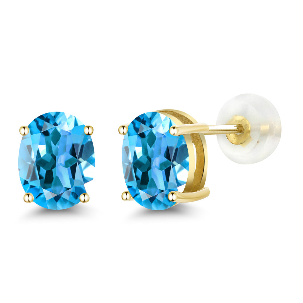 Swiss Blue Topaz - November_14K Yellow Gold_Earrings in 14K Yellow Gold