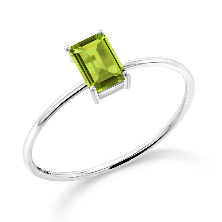Peridot - August_5_Ring in 10K White Gold