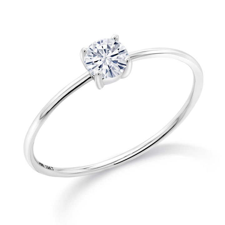 White Moissanite - April_7_Ring in 10K White Gold