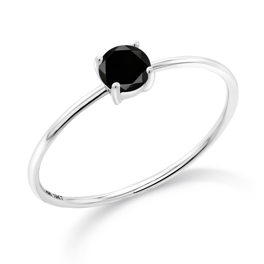 Black Diamond - April_8_Ring in 10K White Gold